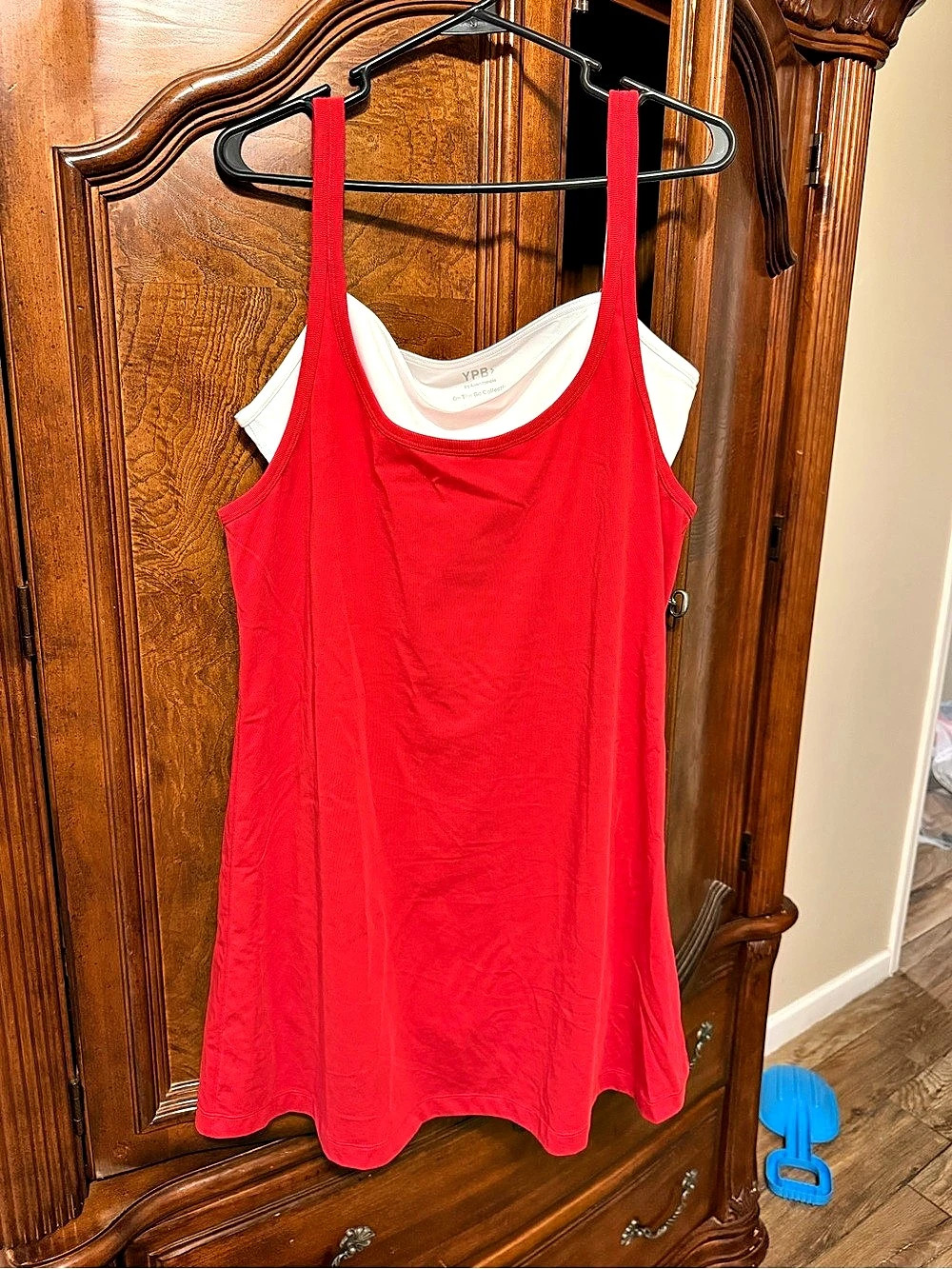 Abercrombie & Fitch YPB motionTEK Active Mini Dress Red & White